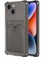 Apple iPhone 13 Mini Kılıf Darbe Emici Köşe Korumalı Kartlıklı Cüzdanlı Silikon Kapak - Füme 1