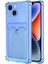 Apple iPhone 13 Mini Kılıf Darbe Emici Köşe Korumalı Kartlıklı Cüzdanlı Silikon Kapak - Mavi 1