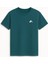 Loose Fit Petrol Yeşili Spor Tişört Pamuklu Kalın Kumaş Nakış Logo Detaylı 1