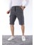 Erkek Comfort Fit Keten Bel Lastikli Cepli Kapri Şort 1