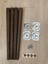 60 cm Koyu Meşe Ahşap Konik Ayak – 4'lü Set | Masa, Sandalye, Sehpa Ayağı | Metal Bağlantı Aparatları ve Vidalar Dahil 4