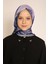 Lacivert-Mor Geometrik Desenli Eşarp | Modern ve Şehirli Stil 1