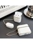Airpods 1/2 Nesil ile Uyumlu Içi Silikon Deri Zincirli Lüks Kılıf - Şık ve Zarif Tasarım, Tam Koruma ve Kolay Taşıma (Su Yeşili) 3