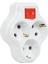 3lü Anahtarlı Golyat, Üçlü Topraklı Priz Duvar Tipi Çoklayıcı Fiş, 16A 250 Volt, Max 3600 Watt (Beyaz) 1