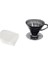 V60 02 Plastik Dripper ve 40 Lı Filtre Kağıdı Seti, Siyah Şeffaf 3