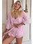 Pembe Dublin Büstiyerli Sabahlıklı Kadın Pijama Takımı 1