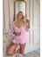 Pembe Dublin Büstiyerli Sabahlıklı Kadın Pijama Takımı 3