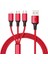 Powermaster 3 In 1 Kırmızı 1.2 Metre Type-C Micro Lightning Iphone Şarj Data Kablosu 4