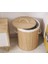 Home Doğal Bambu Katlanabilir Kirli Çamaşır Sepeti, Yıkanabilir Çıkarılabilir Astar Torbalı, Sele Görünümlü Şık ve Dayanıklı Çamaşır Sepeti, Kapaklı ve Ergonomik Tasarım (Yuvarlak) 2