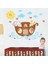 Kids Winhappyhome Hayvan Boat Duvar Sanatı Çocuklar Için Çıkartma Oda Kreş Arkaplan Çıkarılabilir Dekor Çıkartmalar 2