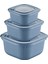 Home 3'lü Microline Saklama Kabı Seti, 600-1100-1800 Ml, Hava Tahliye Kapağı ile Mikrodalgada Kapağı Kapalı Isıtma, Vakumlu, Sızdırmaz, Bpa Free, Silikon Kapaklı,gıda Saklama Pp (Mavi) 1
