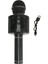Karaoke Mikrofon Aux USB ve Sd Kart Girişli Bluetoothlu Siyah Şarj Kablolu Şık Tasarım Hoparlör 2
