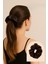 Ince Deri Kumaş Orta Boy Scrunchie – Acı Kahverengi Saç Tokası 1