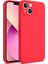 Aksesuar iPhone 14 (6.1) Inç ile Uyumlu First Silikon Kılıf Ince Yapılı Tam Koruma Sağlayan Kamera Korumalı Kılıf (Kırmızı) 1