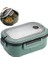 1200 ml 2 Katlı 6 Bölmeli Bpa'sız Pp Plastik Sefer Tası ve Beslenme Çantası - Hava Kilitli Bento Lunch Box, Çatal ve Kaşık Dahil (Yeşil) 3