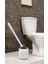 Home Silikon Wc Tuvalet Banyo Fırçası Klozet Fırçası Beyaz-Gri Oval 1