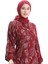 Kolu Lastikli Desenli Elbise 2046-02 Bordo 4