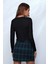 Kadın Siyah Uzun Kollu Önden Bağlama Detaylı Crop Top Bluz 1