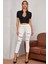Kadın Siyah Yarım Fermuarlı ve Kısa Kollu Crop Top Bluz 4