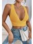 Kadın Sarı Çapraz Sırt Detaylı Şık Crop Top Büstiyer 2