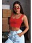Kadın Kırmızı Kalın Askılı Crop Top Büstiyer 2