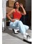 Kadın Kırmızı Kalın Askılı Crop Top Büstiyer 5