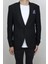 Fistan Store Erkek Siyah Armürlü Italyan Kesim Dar Kalıp Tek Düğme Yazlık Blazer Ceket 4