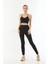 Siyah Soft Seamless Ripli Tayt Yoga Takımı 2