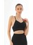 Siyah Soft Seamless Ripli Tayt Yoga Takımı 3