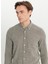 Slim Fit Düğmeli Yaka Haki Erkek Gömlek ACE020252165_HAK 4