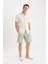 %100 Pamuk Regular Fit Gabardin Bermuda Şort C7684AX25SP 5