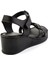 Siyah Leather Kadın Sandalet K05552006003 3