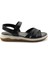 Siyah Leather Kadın Sandalet K05281018603 1