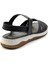 Siyah Leather Kadın Sandalet K05281018603 3