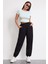 Kadın Beyaz Yuvarlak Yaka Yarım Kol Crop Top Bluz 4