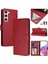 Samsung Galaxy S23 5g Flip Book Deri Cüzdan Çapraz Askılı Bileklik Bileklik Rfıd Engelleme Kılıfı (Yurt Dışından) 1