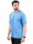 Erkek Bisiklet Yaka Real Time Baskılı Pamuklu T-Shirt Mavi - 2271- 4 1