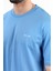 Erkek Bisiklet Yaka Real Time Baskılı Pamuklu T-Shirt Mavi - 2271- 4 2