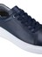 Erkek Lacivert Deri Esnek Taban Bağcıklı Casual Ayakkabı Sneaker 4