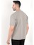 Erkek Gri Eteği Baskılı Pamuklu Oversize T-Shirt 3