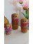 Vintage Ahşap Simli Matruşka Bebek 3'lü Set 1