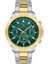 Davıd Guner Sarı Beyaz Kaplamalı Yeşil Kadranlı Erkek Kol Saati DG-8357GA-D10 1