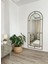 Siyah Metal Çerçeveli 180X70 cm Pencere Model Oval Ayaklı Boy Aynası 5