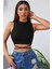 Kadın Siyah Çapraz Bağlamalı Crop Top Büstiyer 1