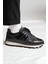 Flex Model Hakiki Deri El Yapımı Siyah Erkek Sneaker 4
