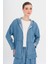 Kapüşonlu Salaş Ince Denim Ikili Takım Mavi 9345-TK 3