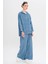 Kapüşonlu Salaş Ince Denim Ikili Takım Mavi 9345-TK 5