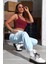 Kadın Bordo Kalın Askılı Crop Top Büstiyer 5