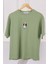 Haki Nakışlı Modal Kısa Kol T-Shirt 1