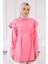 Pembe Omuz Detaylı Bel Bağlamalı Tunik 1